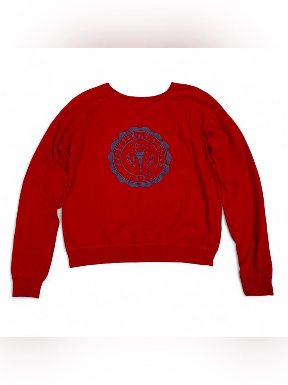 Vintage Abercrombie lightweight crewneck sweatshirt with blue felt logo
